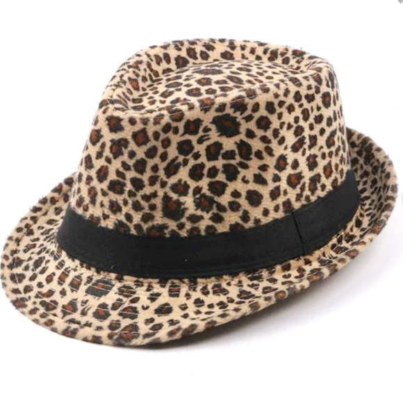 Straw Cheetah Print Fedora Beach Hat - Picture 1 of 10